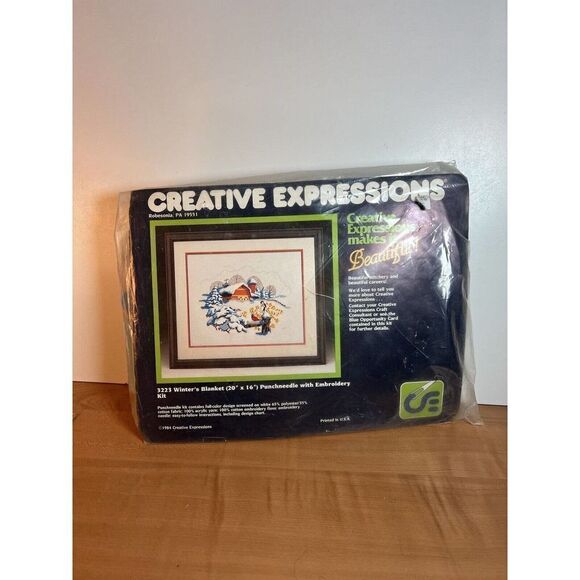 Creative Expressions Winter's Blanket Punchneedle W/ Embroidery 20" x 16" #3223 - Picture 1 of 6